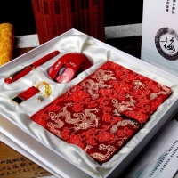 中国红（笔记本+烤漆笔+U盘+无线