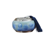 珠联璧合锡制陶瓷茶叶罐